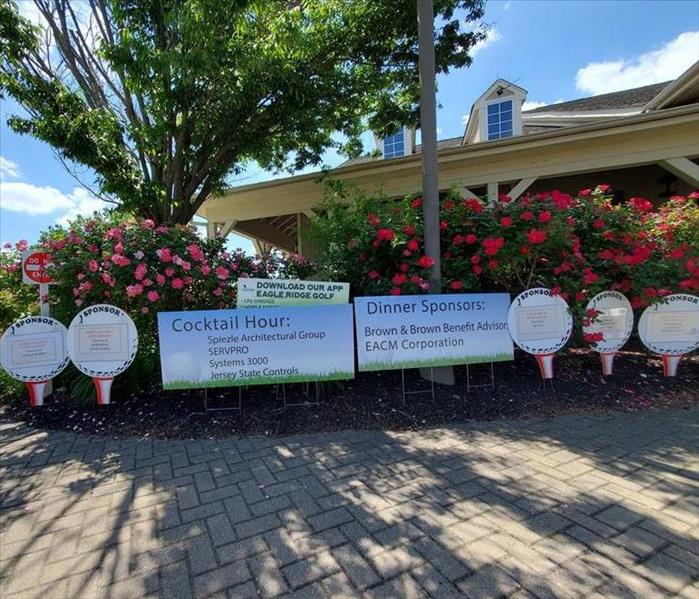 Sponsorship signs for the OCASBO May 2021 Golf Fundraiser