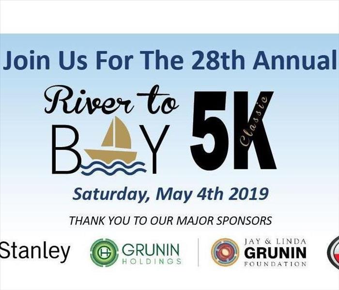 Image has details of the Kiwanis Club of Greater Toms River 29th Annual River to Bay 5K
